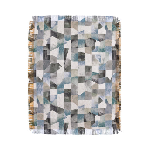 Ninola Design Collage texture Gray Throw Blanket