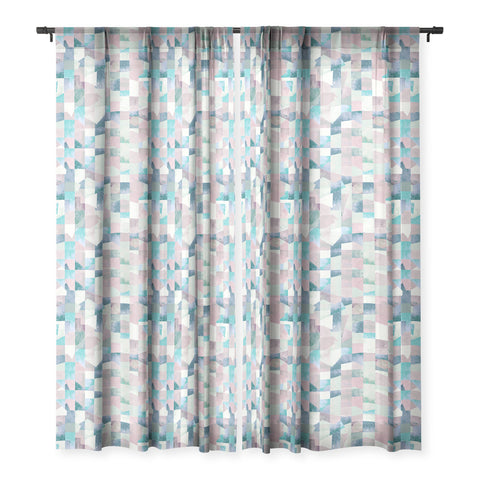 Ninola Design Collage texture Pastel Sheer Window Curtain
