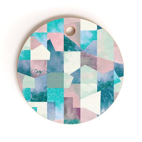 Ninola Design Collage texture Pastel Cutting Board Round