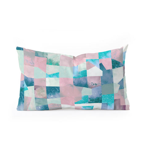 Ninola Design Collage texture Pastel Oblong Throw Pillow