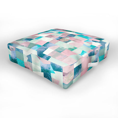 Ninola Design Collage texture Pastel Outdoor Floor Cushion