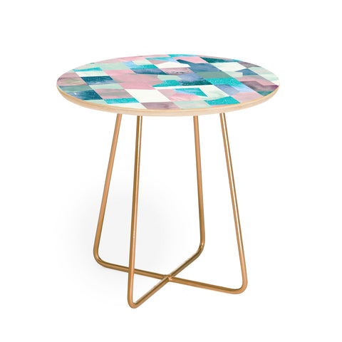 Ninola Design Collage texture Pastel Round Side Table