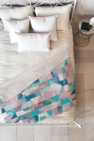 Ninola Design Collage texture Pastel Fleece Throw Blanket