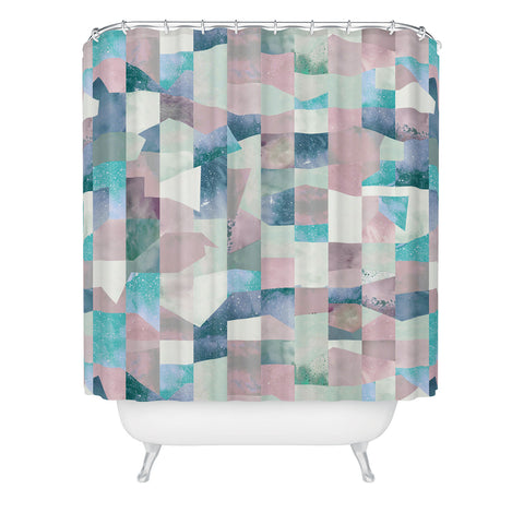 Ninola Design Collage texture Pastel Shower Curtain