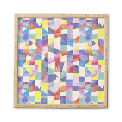 Ninola Design Collage texture Primary colors Framed Wall Art