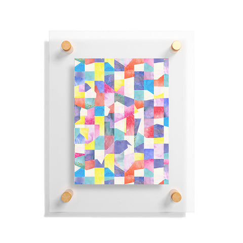 Ninola Design Collage texture Primary colors Floating Acrylic Print