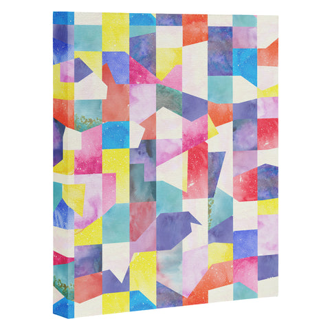 Ninola Design Collage texture Primary colors Art Canvas