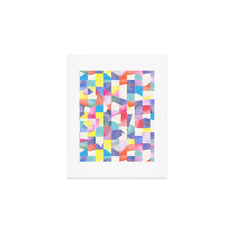Ninola Design Collage texture Primary colors Art Print