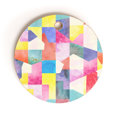 Ninola Design Collage texture Primary colors Cutting Board Round