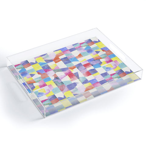 Ninola Design Collage texture Primary colors Acrylic Tray