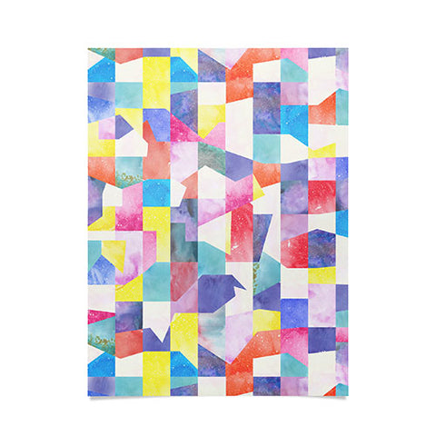 Ninola Design Collage texture Primary colors Poster