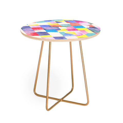Ninola Design Collage texture Primary colors Round Side Table