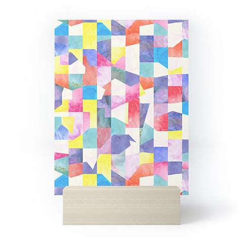Ninola Design Collage texture Primary colors Mini Art Print