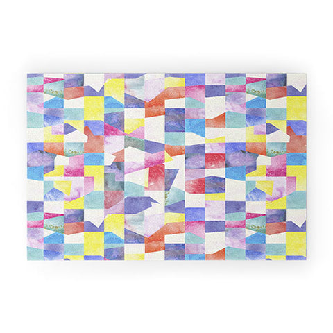 Ninola Design Collage texture Primary colors Welcome Mat