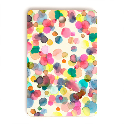 Ninola Design Color Dots Watercolor Cutting Board Rectangle