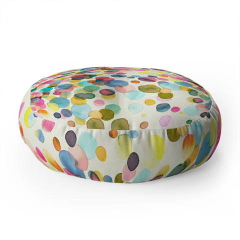 Ninola Design Color Dots Watercolor Floor Pillow Round
