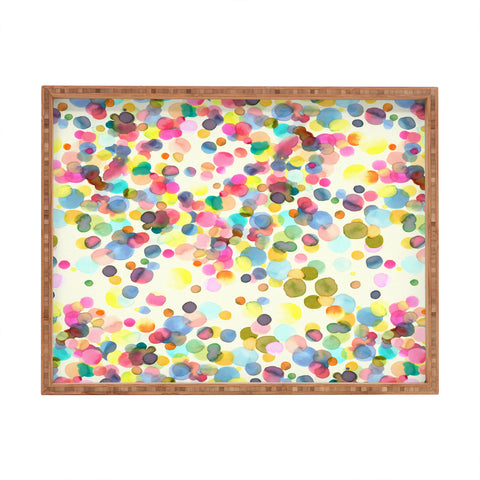 Ninola Design Color Dots Watercolor Rectangular Tray