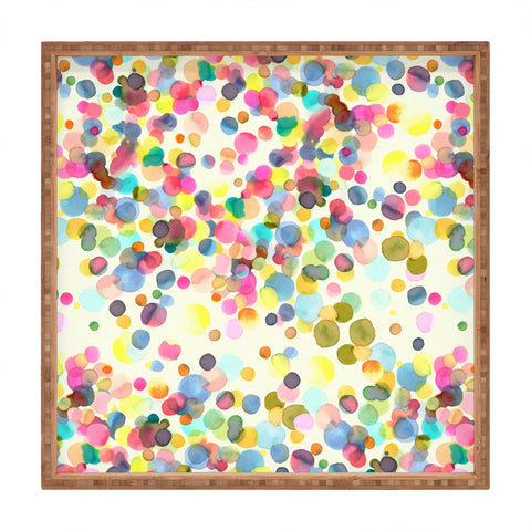 Ninola Design Color Dots Watercolor Square Tray