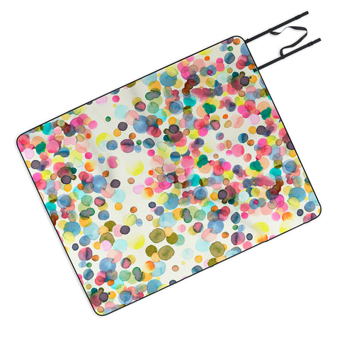 Ninola Design Color Dots Watercolor Picnic Blanket