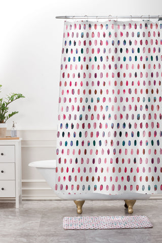 Ninola Design Color palette pink Shower Curtain And Mat