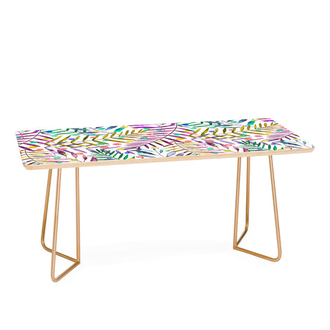 Ninola Design Color Tropical Palms Branches Coffee Table