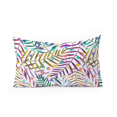 Ninola Design Color Tropical Palms Branches Oblong Throw Pillow
