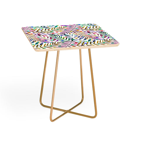 Ninola Design Color Tropical Palms Branches Side Table