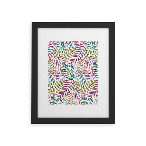 Ninola Design Color Tropical Palms Branches Framed Art Print