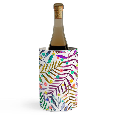 Ninola Design Color Tropical Palms Branches Wine Chiller