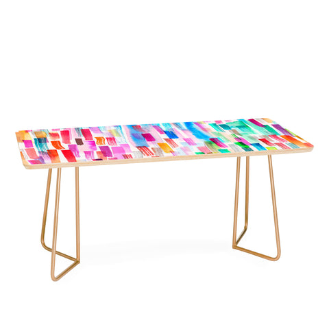 Ninola Design Colorful Brushstrokes White Coffee Table