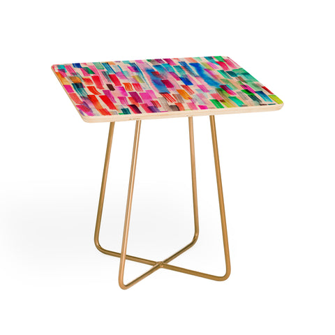 Ninola Design Colorful Brushstrokes White Side Table