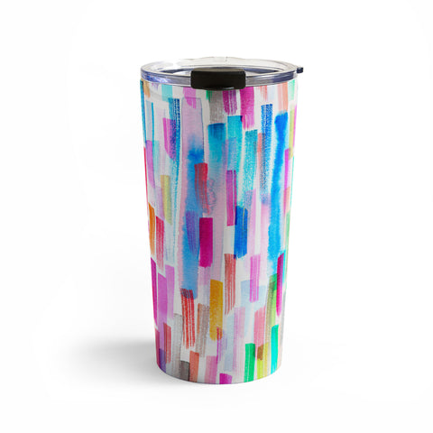 Ninola Design Colorful Brushstrokes White Travel Mug