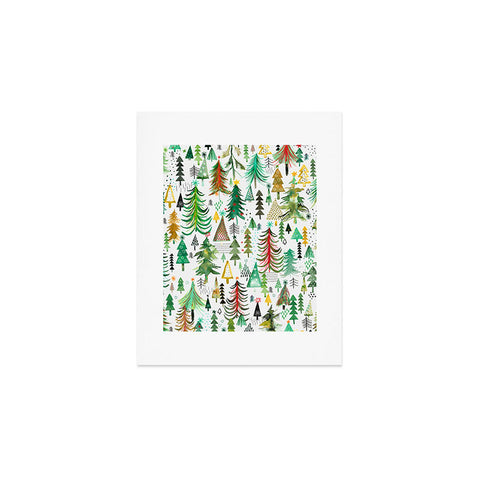 Ninola Design Colorful christmas trees Yuletide Art Print