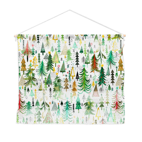 Ninola Design Colorful christmas trees Yuletide Wall Hanging Landscape