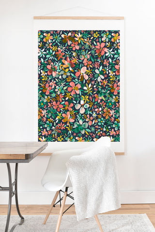 Ninola Design Colorful Flower Petals Coral Art Print And Hanger