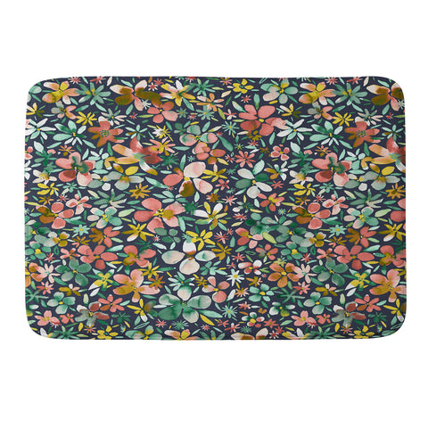 Ninola Design Colorful Flower Petals Coral Memory Foam Bath Mat