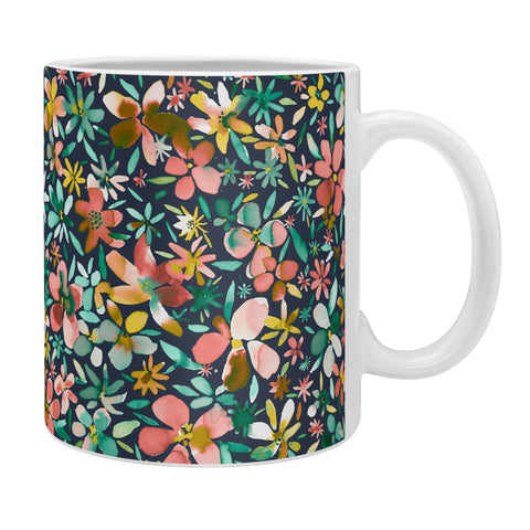 Ninola Design Colorful Flower Petals Coral Coffee Mug