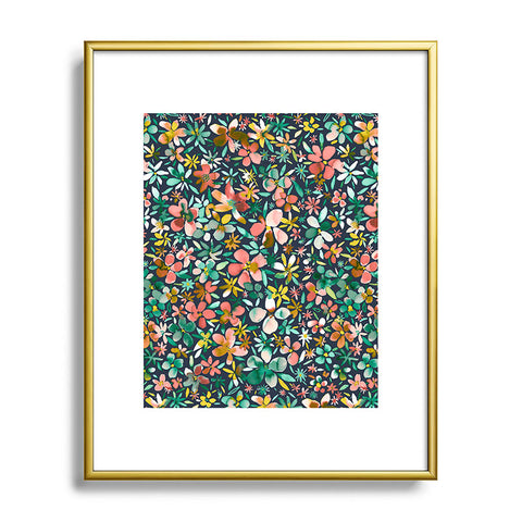 Ninola Design Colorful Flower Petals Coral Metal Framed Art Print