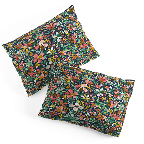 Ninola Design Colorful Flower Petals Coral Pillow Shams