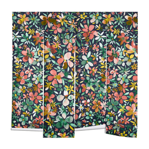 Ninola Design Colorful Flower Petals Coral Wall Mural