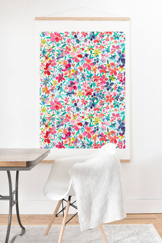 Ninola Design Colorful Flower Petals Multi Art Print And Hanger