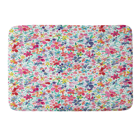 Ninola Design Colorful Flower Petals Multi Memory Foam Bath Mat
