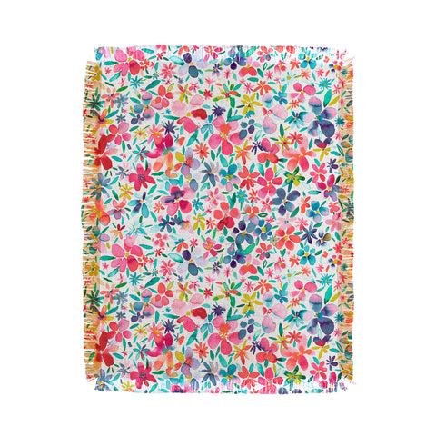 Ninola Design Colorful Flower Petals Multi Throw Blanket