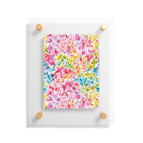 Ninola Design Colorful flowers and plants ivy Floating Acrylic Print