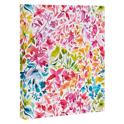 Ninola Design Colorful flowers and plants ivy Art Canvas