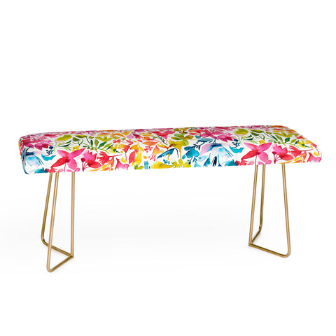 Ninola Design Colorful flowers and plants ivy Bench