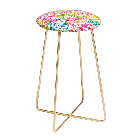 Ninola Design Colorful flowers and plants ivy Counter Stool