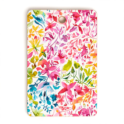 Ninola Design Colorful flowers and plants ivy Cutting Board Rectangle