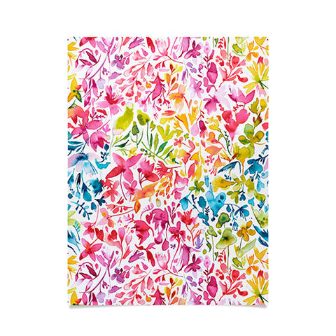 Ninola Design Colorful flowers and plants ivy Poster