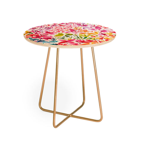 Ninola Design Colorful flowers and plants ivy Round Side Table